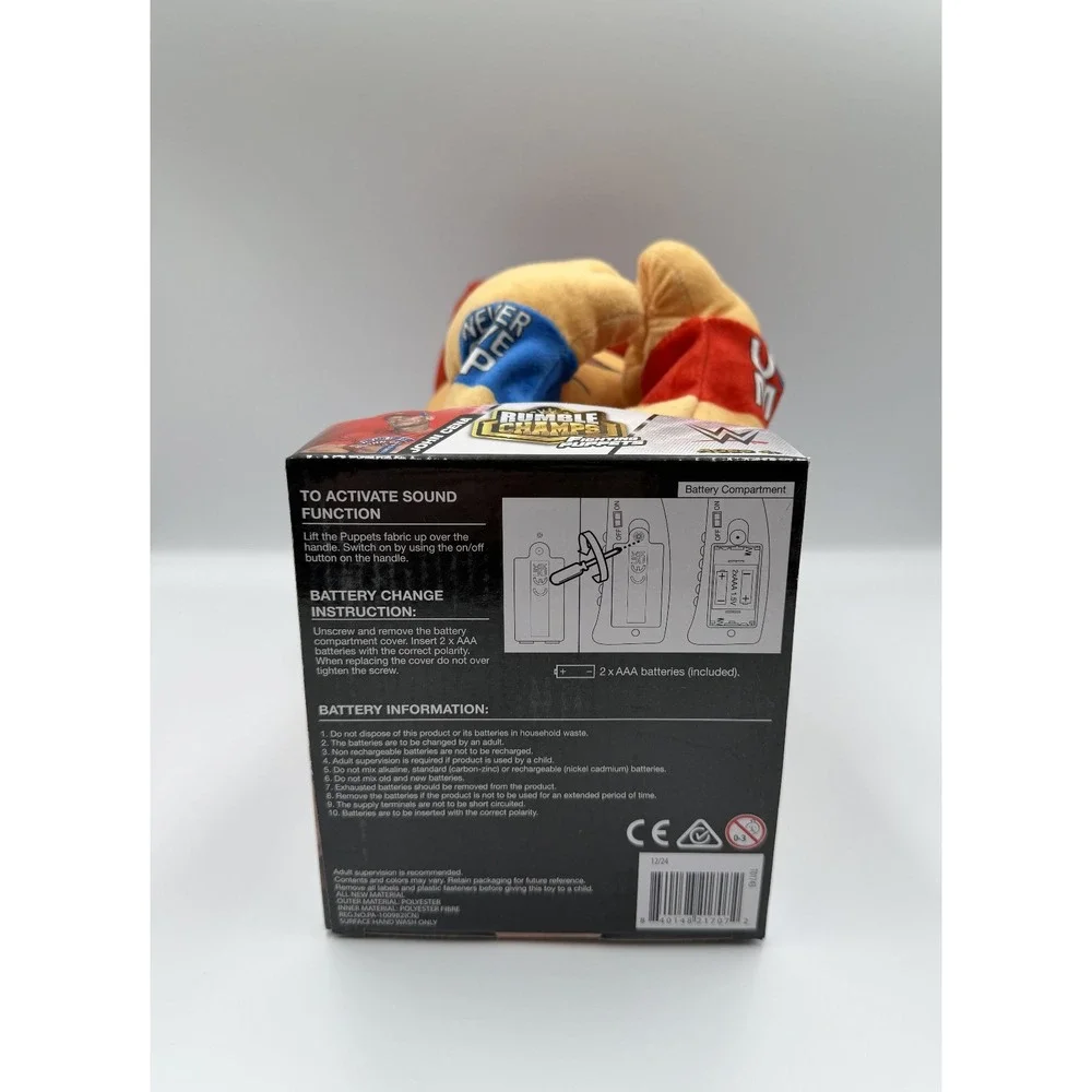 WWE John Cena Rumble Champs Fighting Puppet Plush Toy Sound Effects New